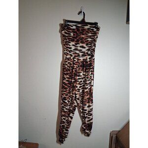 Ups & Downs Strapless Jumper Animal Print Club Summer Festival Y2K Size Small